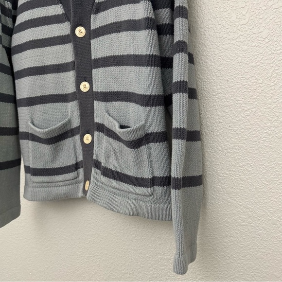 Gant by Michael Bastian Blue Nautical Stripe Shawl Collar Cardigan Sweater Large - Picture 8 of 15